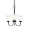 Designers Fountain Bronson 3 Light Classic Matte Black with Frosted Glass Shades Chandelier For Dining Rooms D278M-3CH-MB - alternate 1